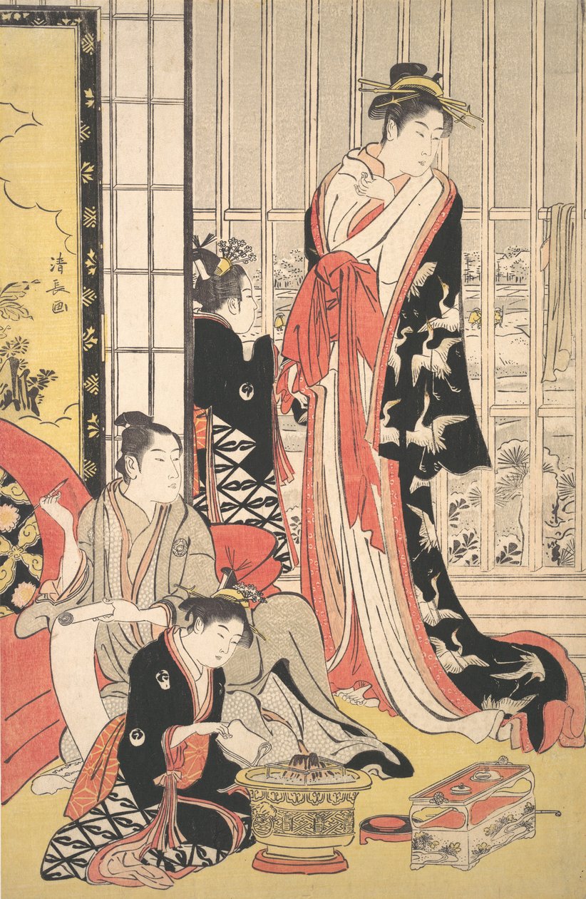 Innenszene, ca. 1788 von Torii Kiyonaga