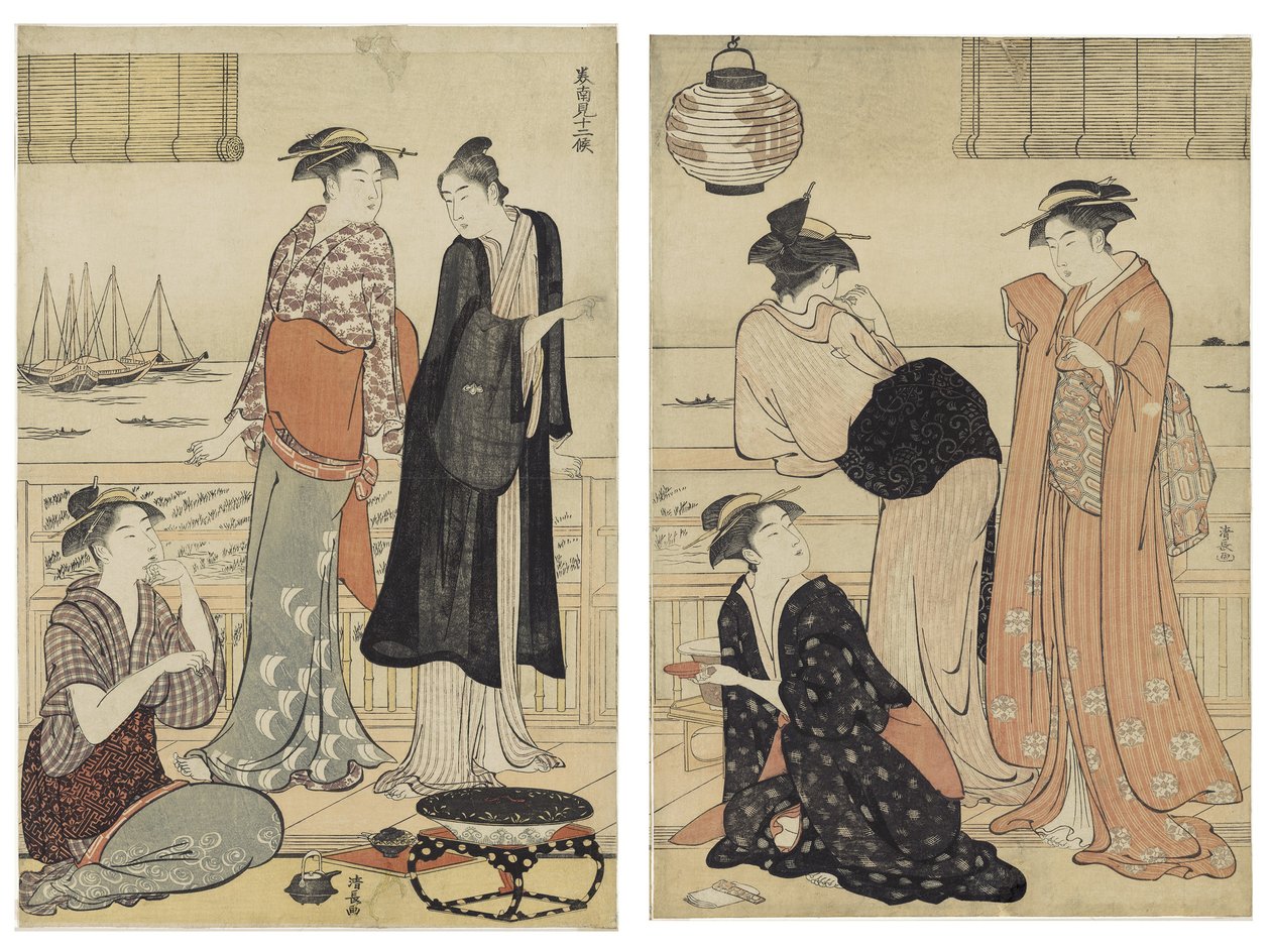 Der sechste Monat, aus der Serie Zwölf Monate im Süden von Torii Kiyonaga