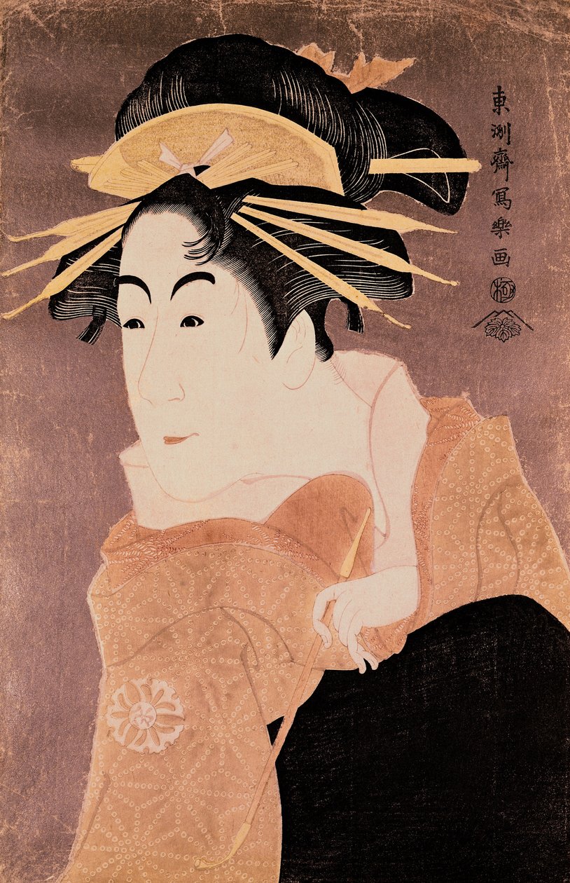 Matsumoto Yonesaburo in der Rolle der Kurtisane Kewaizaka No Shosho (Shinobu) im Stück 