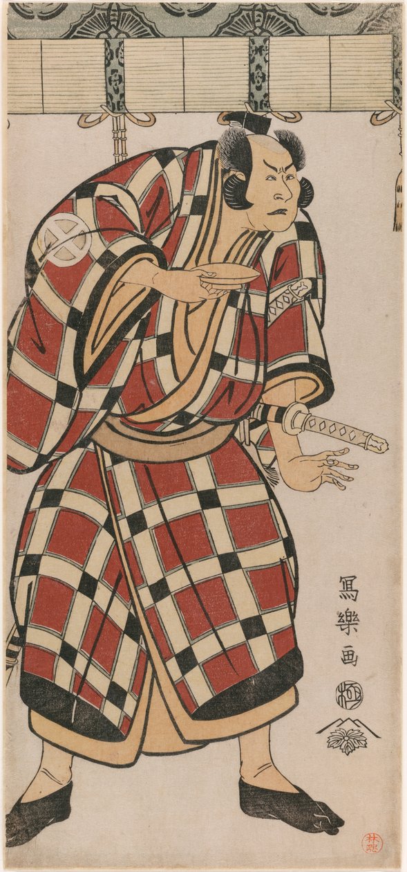 Der Schauspieler Otani Hiroji III als Hata no Taizan Taketora von Toshusai Sharaku