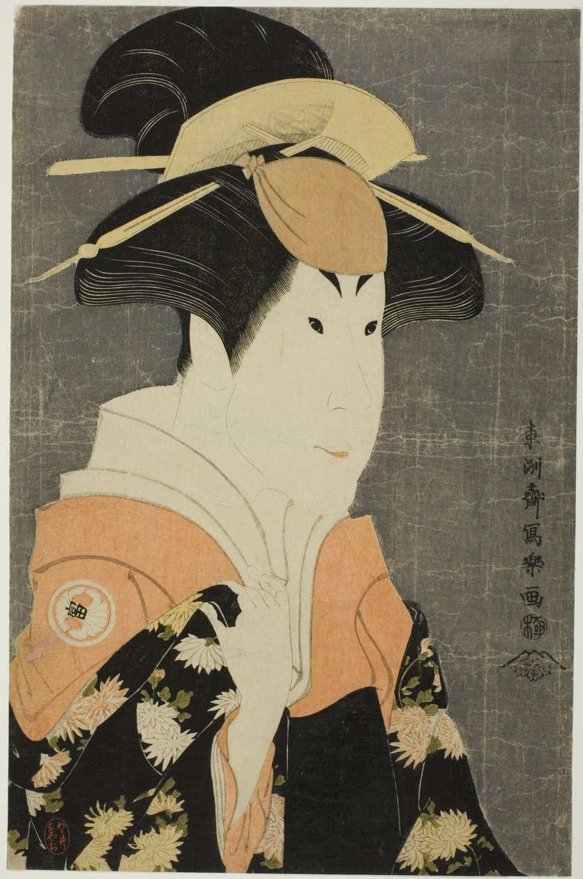 Der Schauspieler Segawa Tomisaburo II als Yadorigi, Ehefrau von Ogishi Kurando von Toshusai Sharaku
