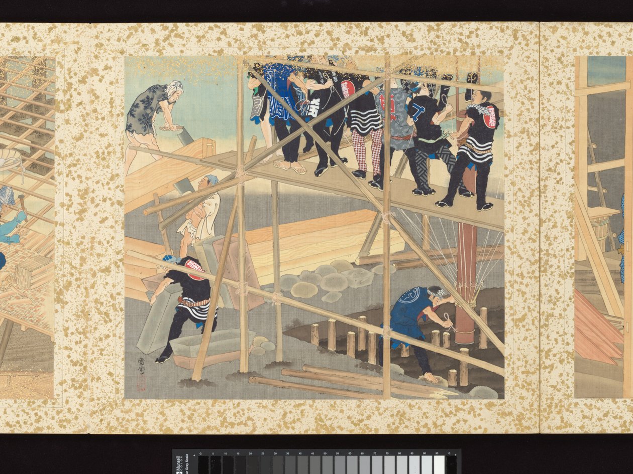 Handwerker, Schönheiten und jährliche Ereignisse von Toyohara Kunichika