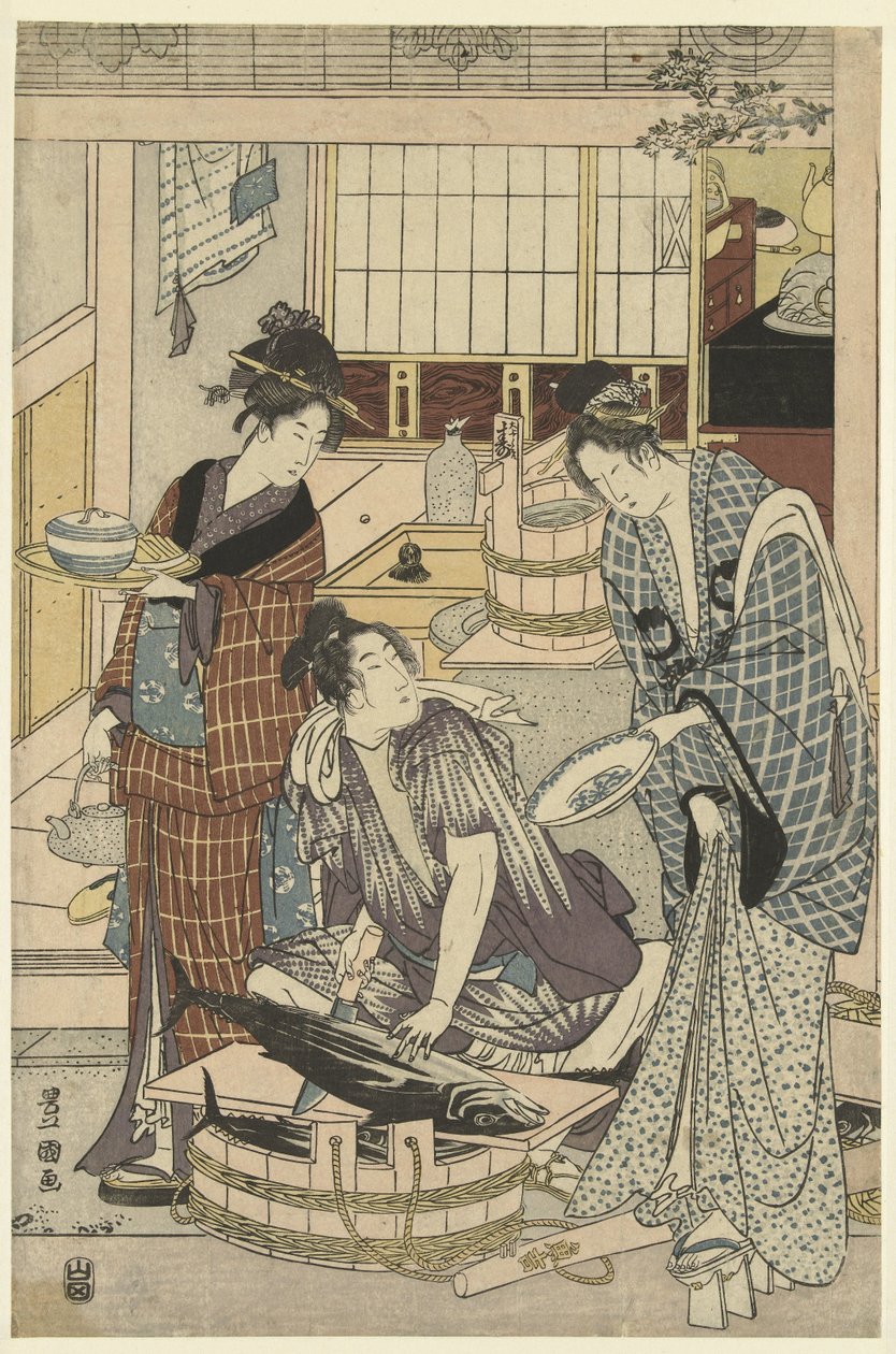 Fischverkäufer von Toyokuni (II) , Utagawa