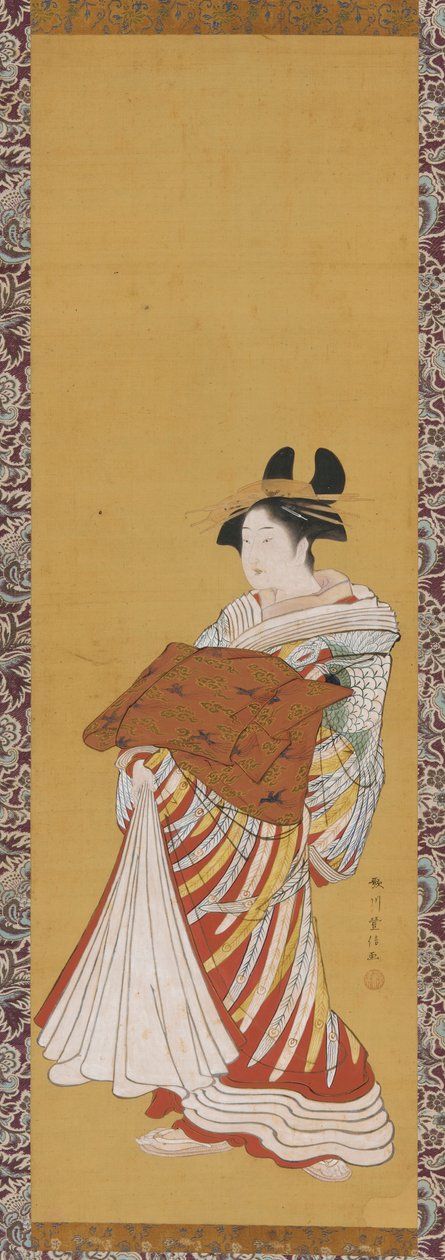 Yujo auf Parade von Toyonobu Utagawa