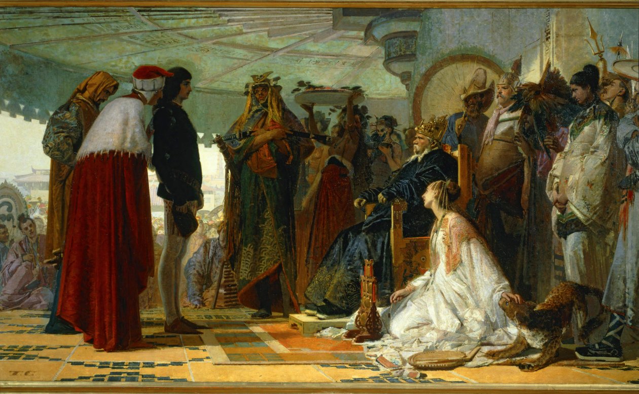 Marco Polo vor dem Großkhan der Tataren von Tranquillo Cremona