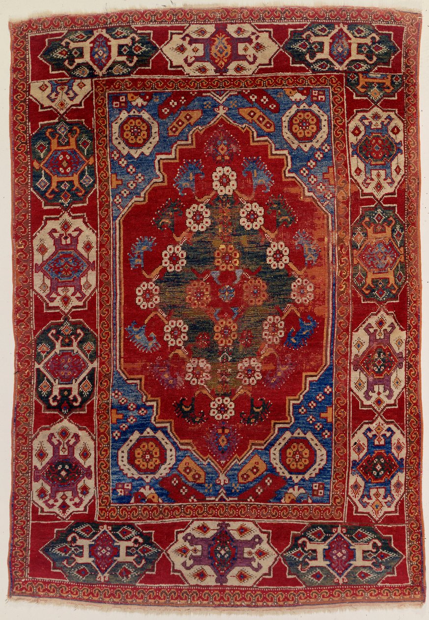 Ein transsilvanischer Teppich mit Blumenmotiven auf rotem Hintergrund, spätes 17. Jahrhundert von Transylvannian School