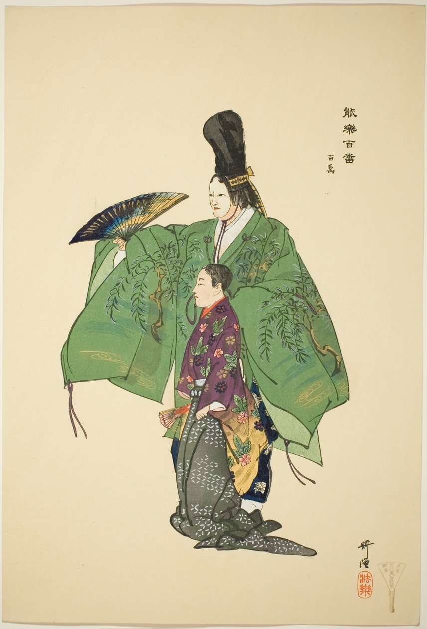 Hyakuman, aus der Serie "Hundert No-Dramen (Nogaku hyakuban)" von Tsukioka Kogyo