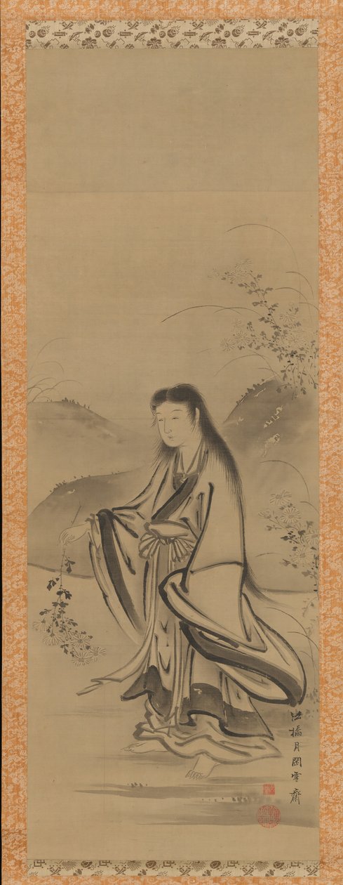Kiku Jido Chrysanthemenjunge von Tsukioka Sessai