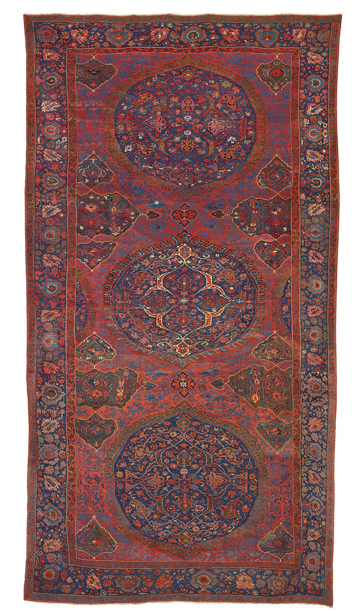 Großer dreifacher Medaillon-Ushak-Teppich, Westanatolien, frühes 17. Jahrhundert von Turkish School