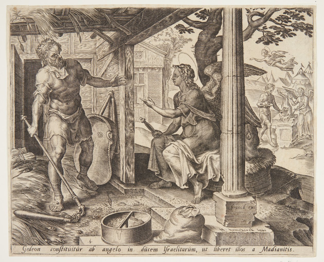 Der Engel erscheint Gideon von Ubekendt efter Maarten van Heemskerck