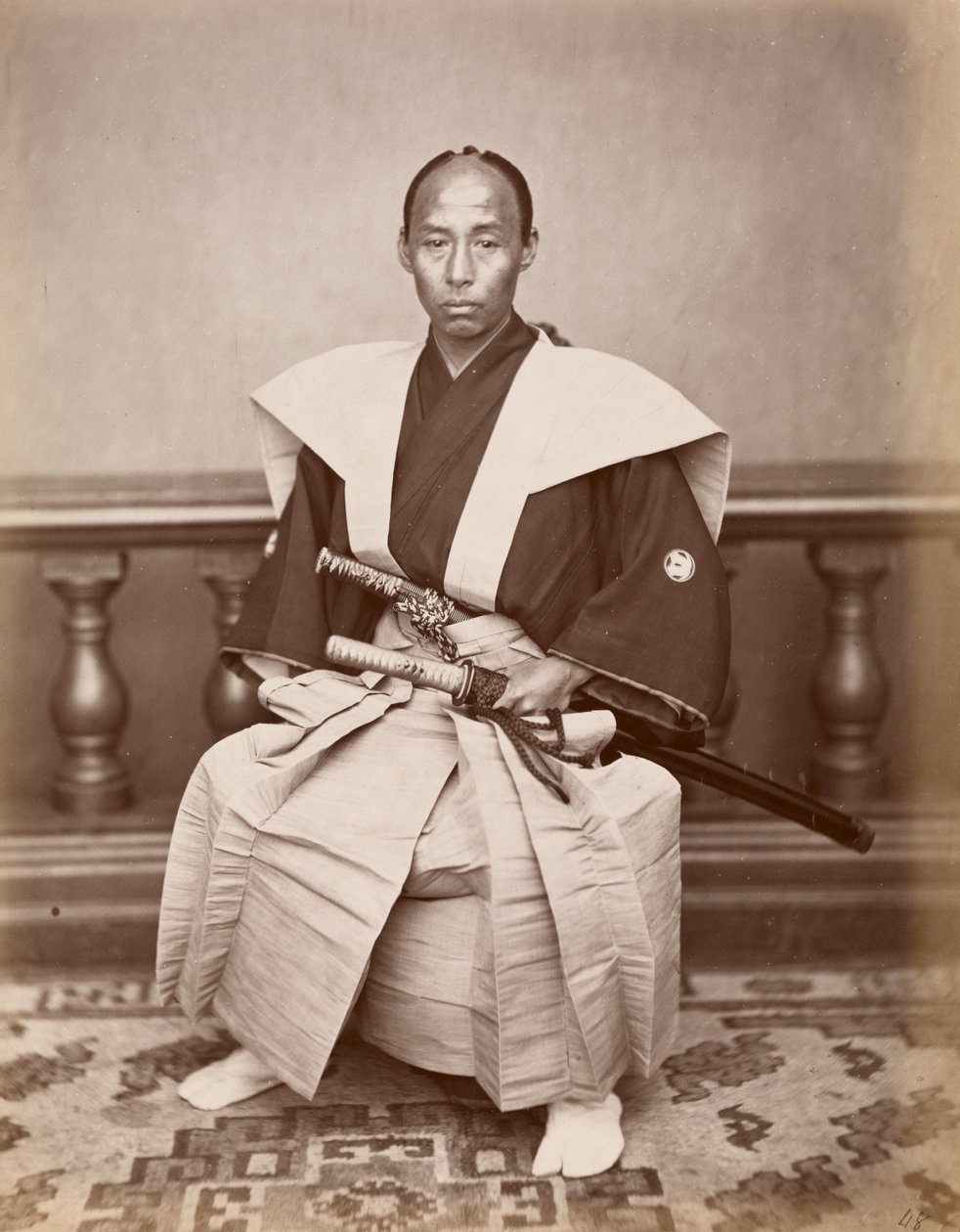 Samurai (Harada Kiichi), Nagasaki, Japan, ca. 1870 (Albumindruck) von Ueno Hikoma