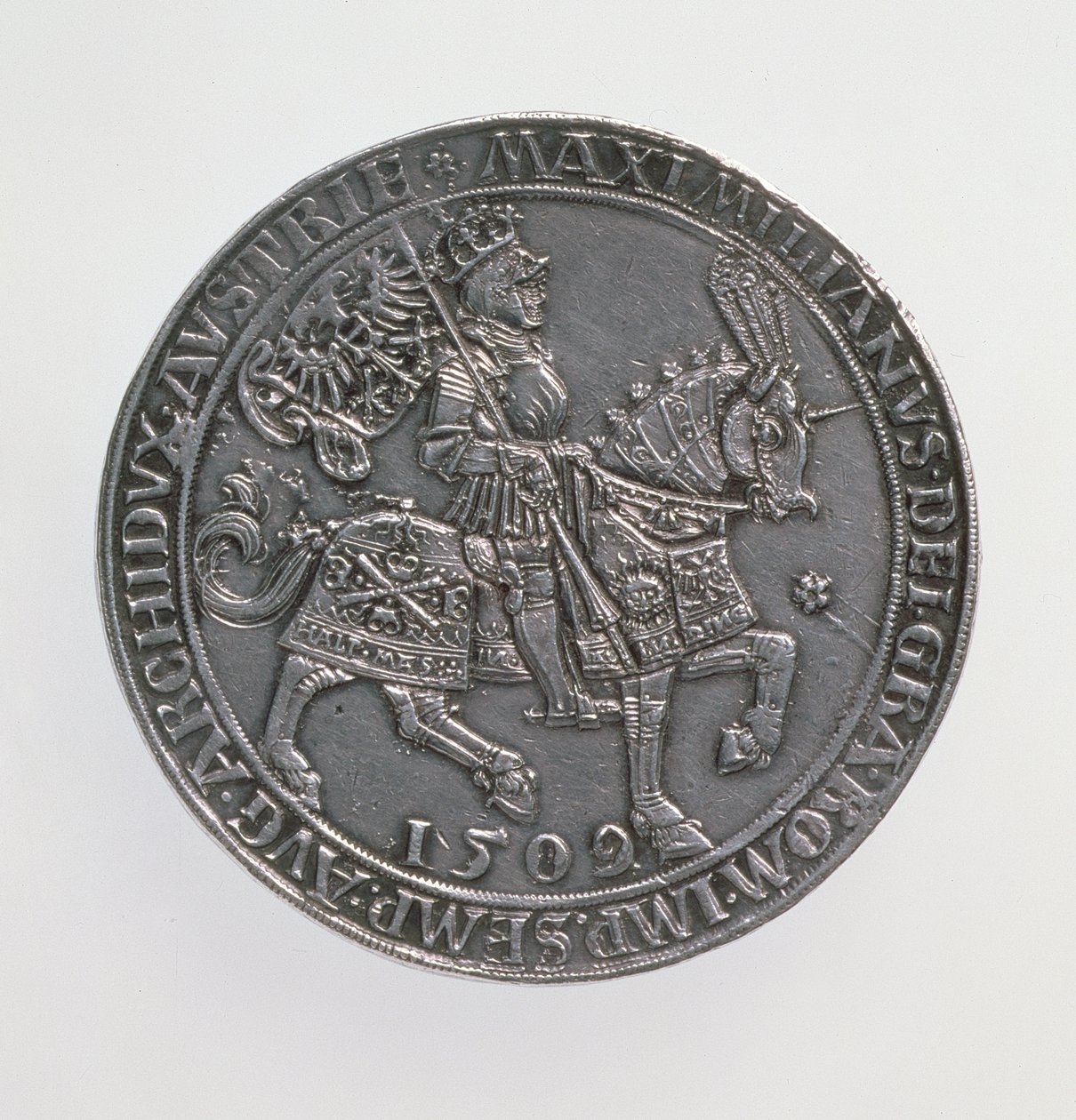 Krönungsdoppelguldiner von Kaiser Maximilian I. (1493-1519), Münzstätte Antwerpen, Neuauflage einer Münze von 1509, 1517 (Vorderseite) von Ulrich Ursentaler