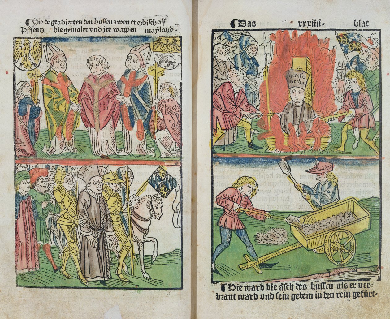 Jan Hus auf dem Scheiterhaufen beim Konzil von Konstanz, aus 