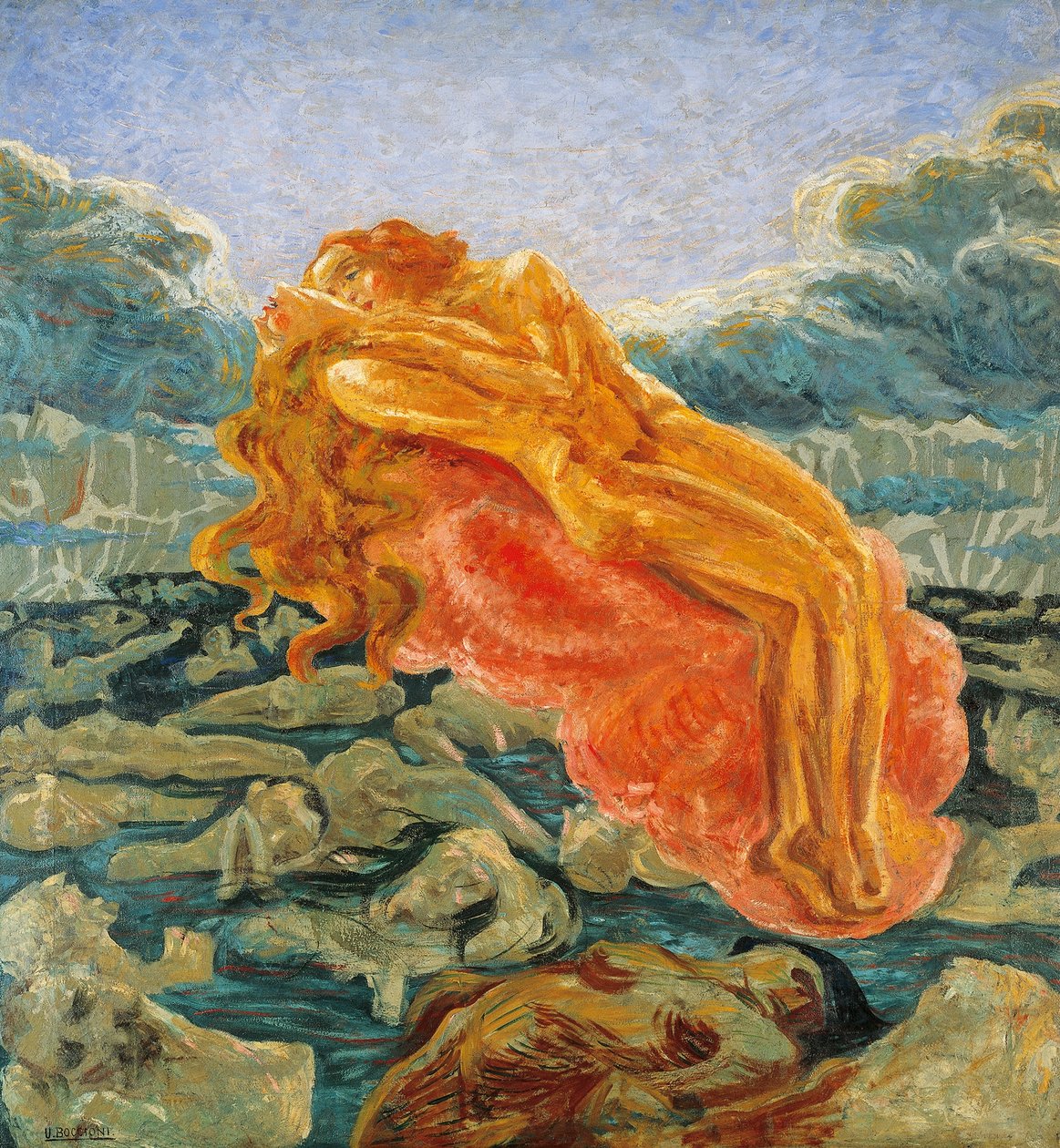Traum (oder Paolo und Francesca) von Umberto Boccioni