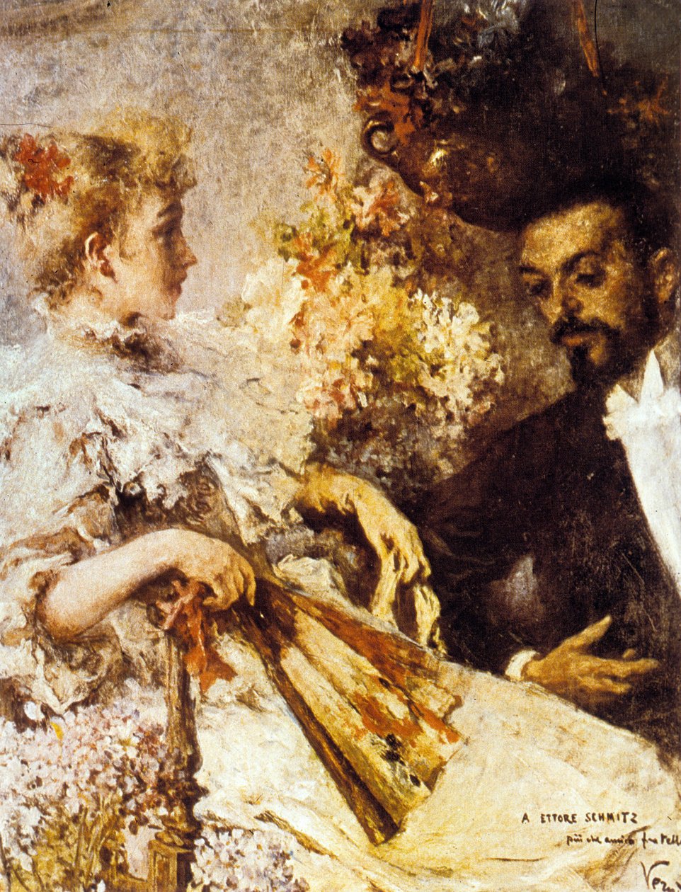 Italo Svevo (1861-1928) mit seiner Schwester von Umberto Veruda