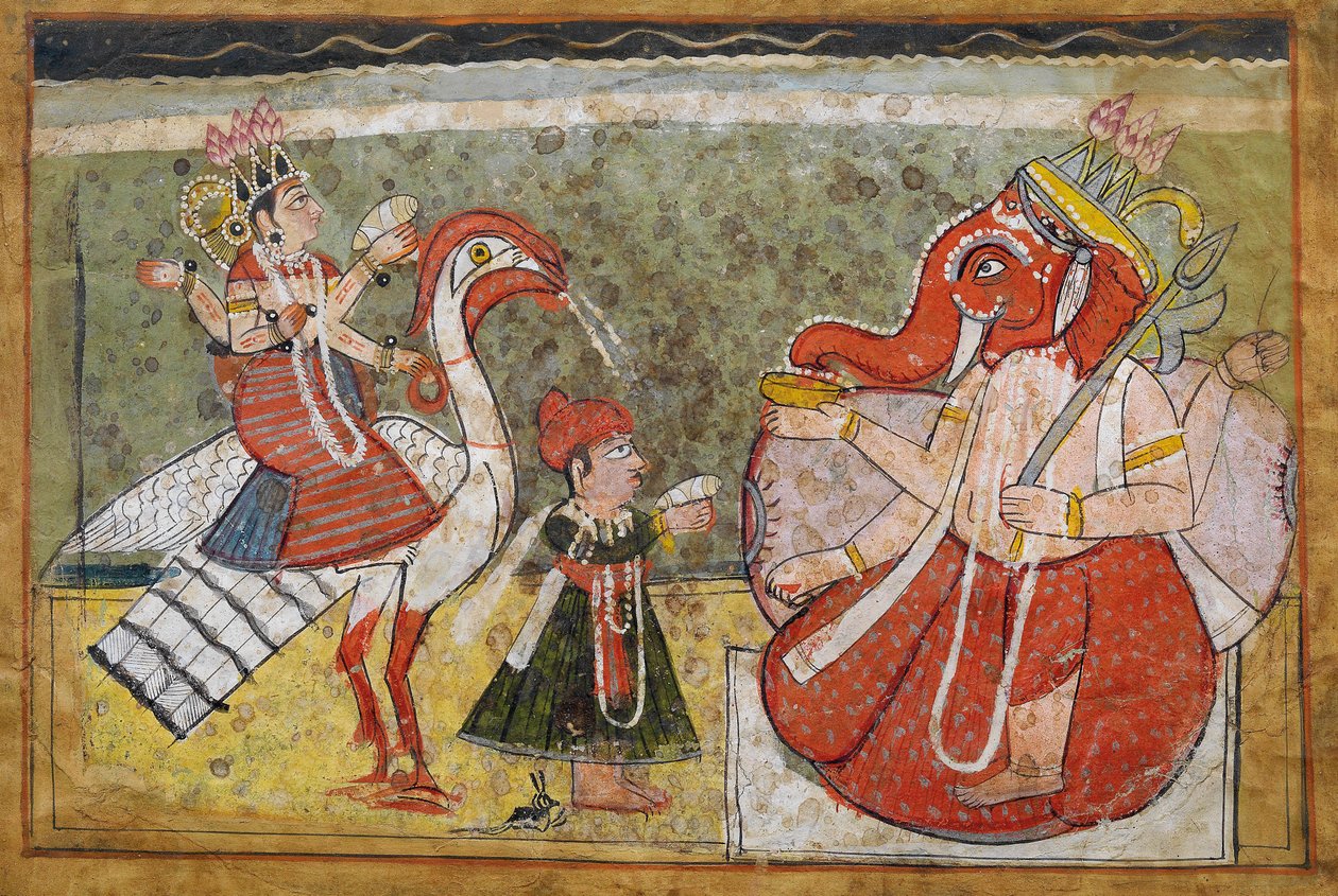 Indien, Miniaturmalerei auf Papier von Unbekannt Unbekannt