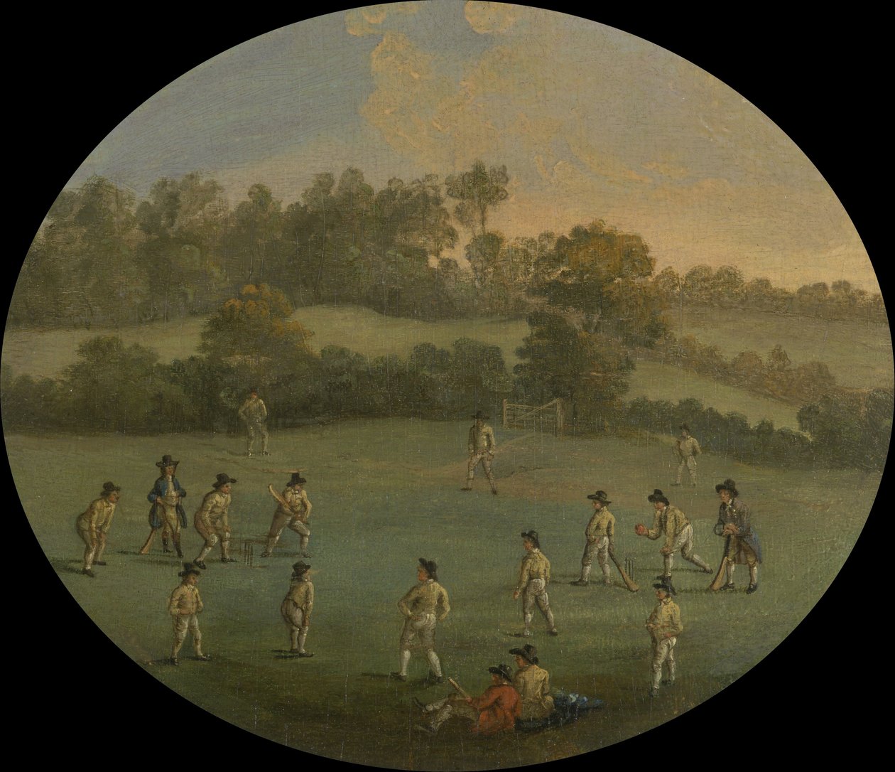 Ein Cricketspiel (Der Royal Academy Club in Marylebone Fields, jetzt Regents Park) von Unbekannt Unbekannt