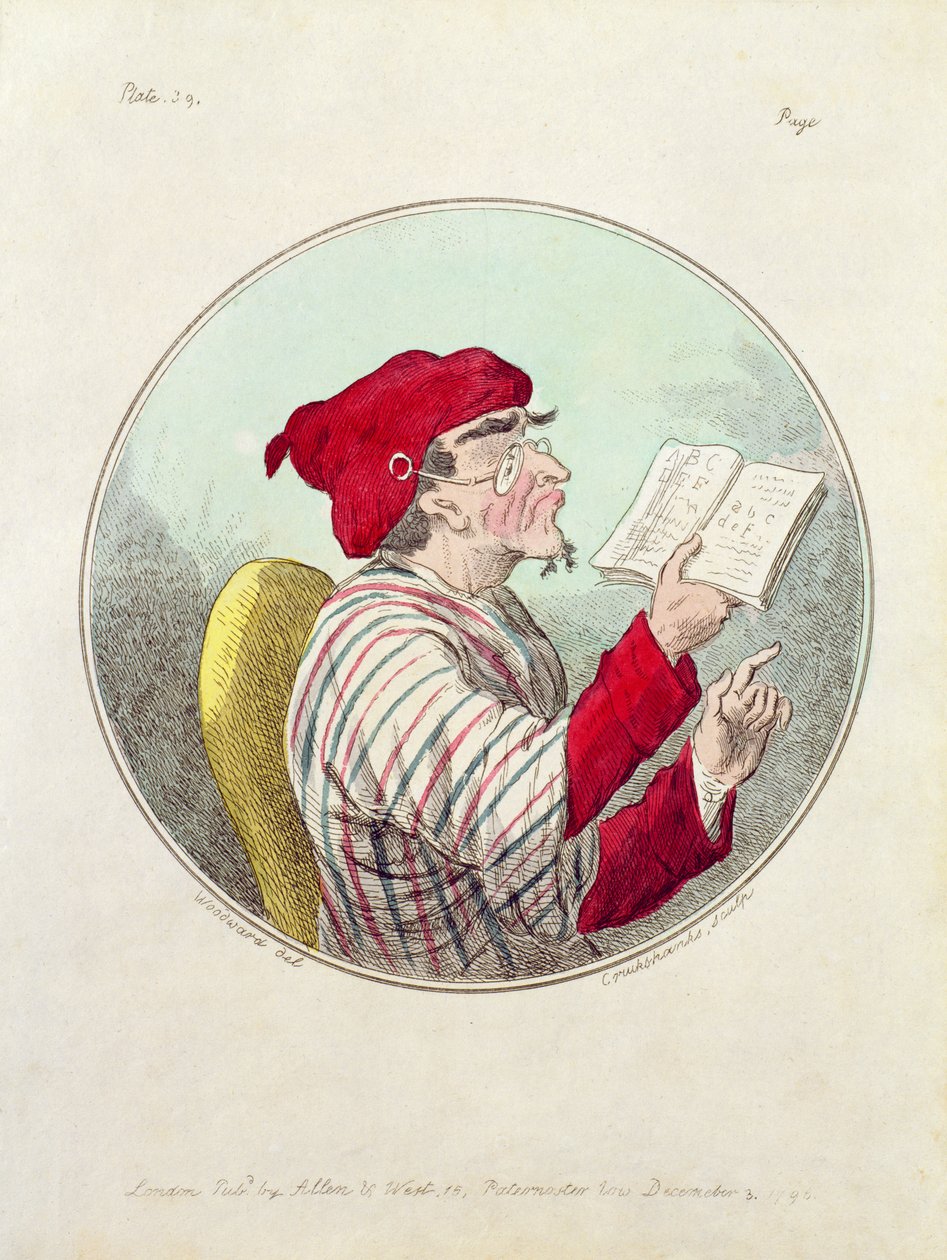 Karikatur eines Gelehrten von Cruikshank von Unbekannt Unbekannt
