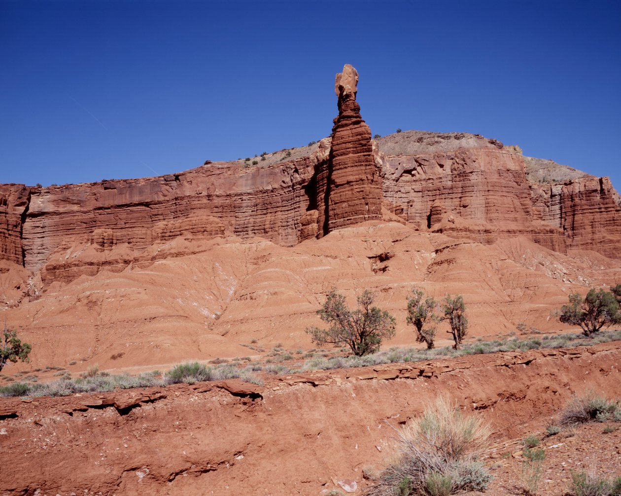 Chimney Rock im Capitol Reef Nationalpark, Utah von Unbekannt Unbekannt