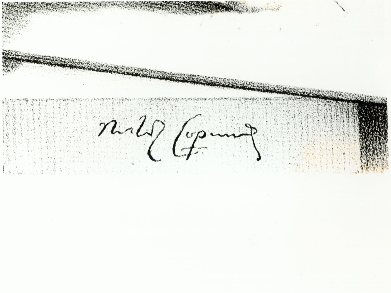 Unterschrift von Nikolaus Kopernikus (1473-1543) von Unbekannt Unbekannt