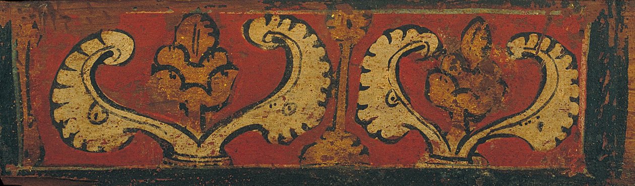 Kleines kassettierte Deckenpaneel mit Pflanzenmotiven von Unbekannt Unbekannt