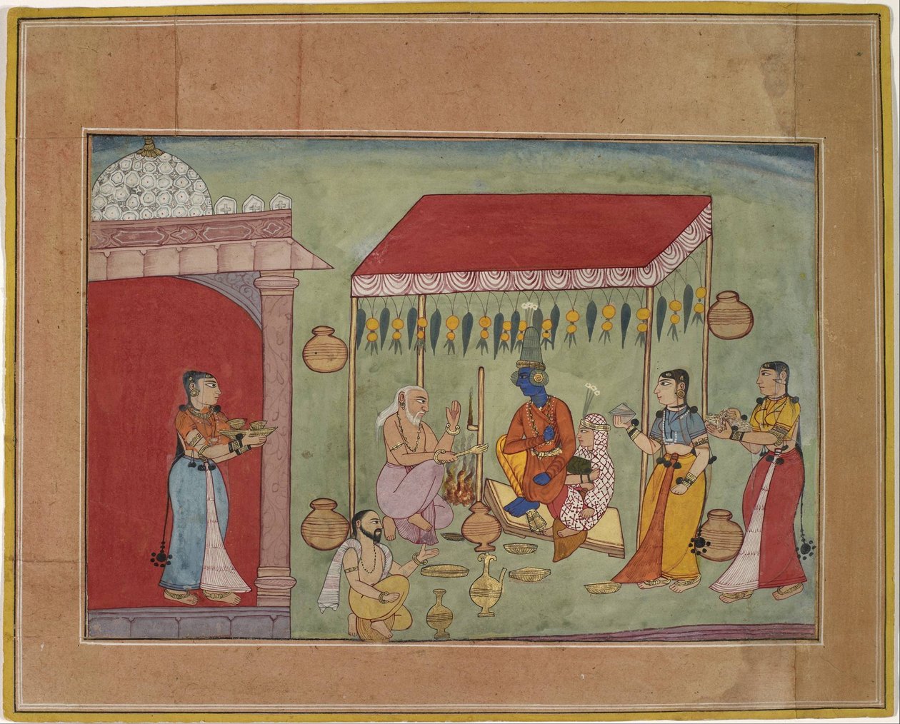 Die Hochzeit von Krishna und Rukmini von Unbekannt Unbekannt