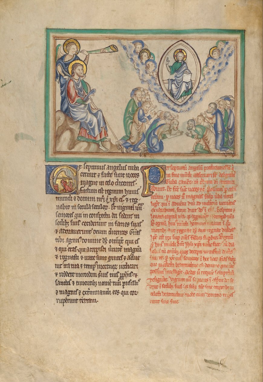 Die siebte Posaune - Die vierundzwanzig Ältesten beten den Thron Gottes an von Unbekannt Unbekannt