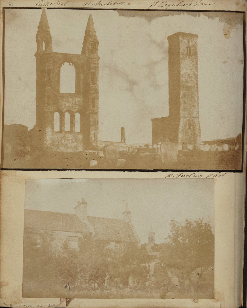 Unbekannter Hersteller, Britisch - Sir David Brewsters Garten mit dem Westturm der Kathedrale im Hintergrund von Unbekannt Unbekannt