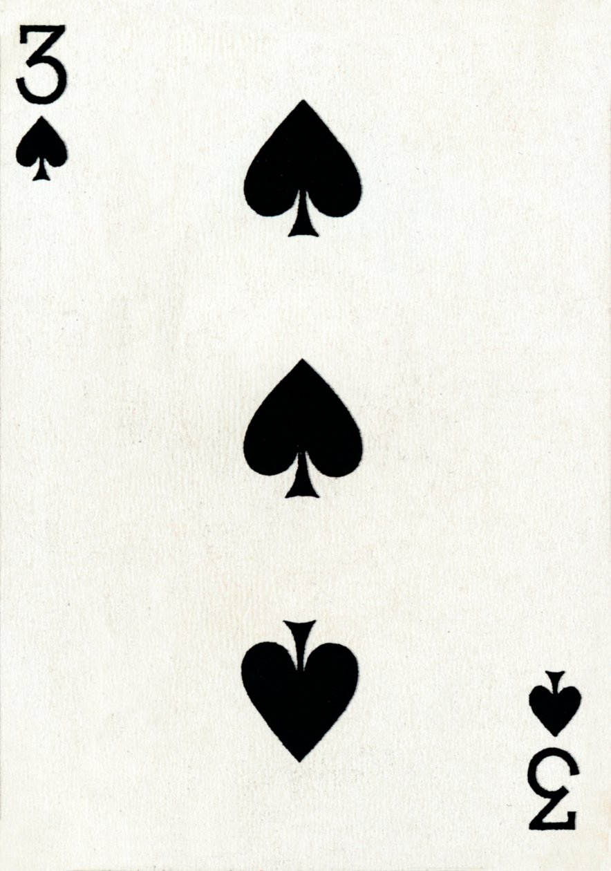 3 der Pik aus einem Kartenspiel von Goodall & Son Ltd., um 1940 von Unbekannt