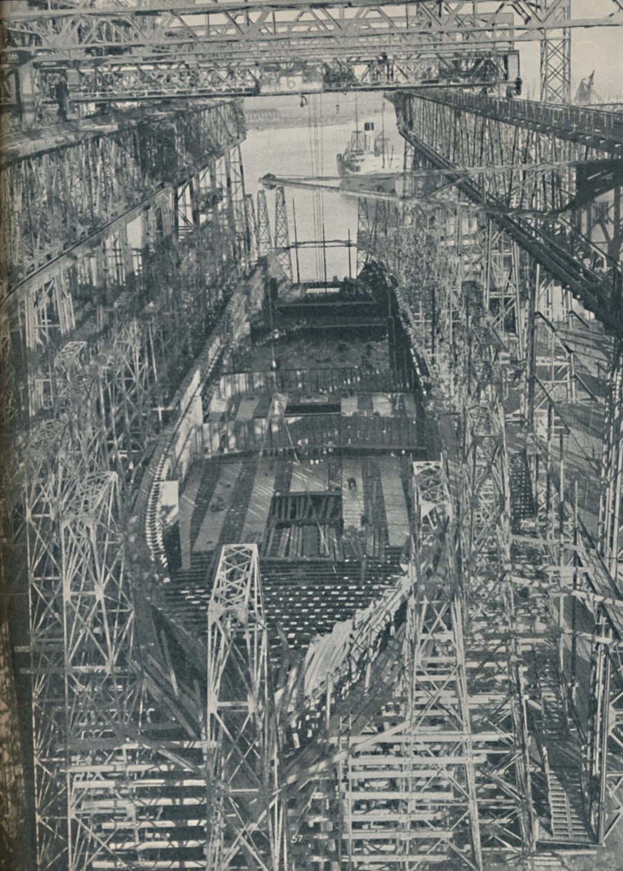 Ein Nest aus Stahl. Cunard White Star Liner Georgic im Bau, 1927-1929, 1936 von Unbekannt