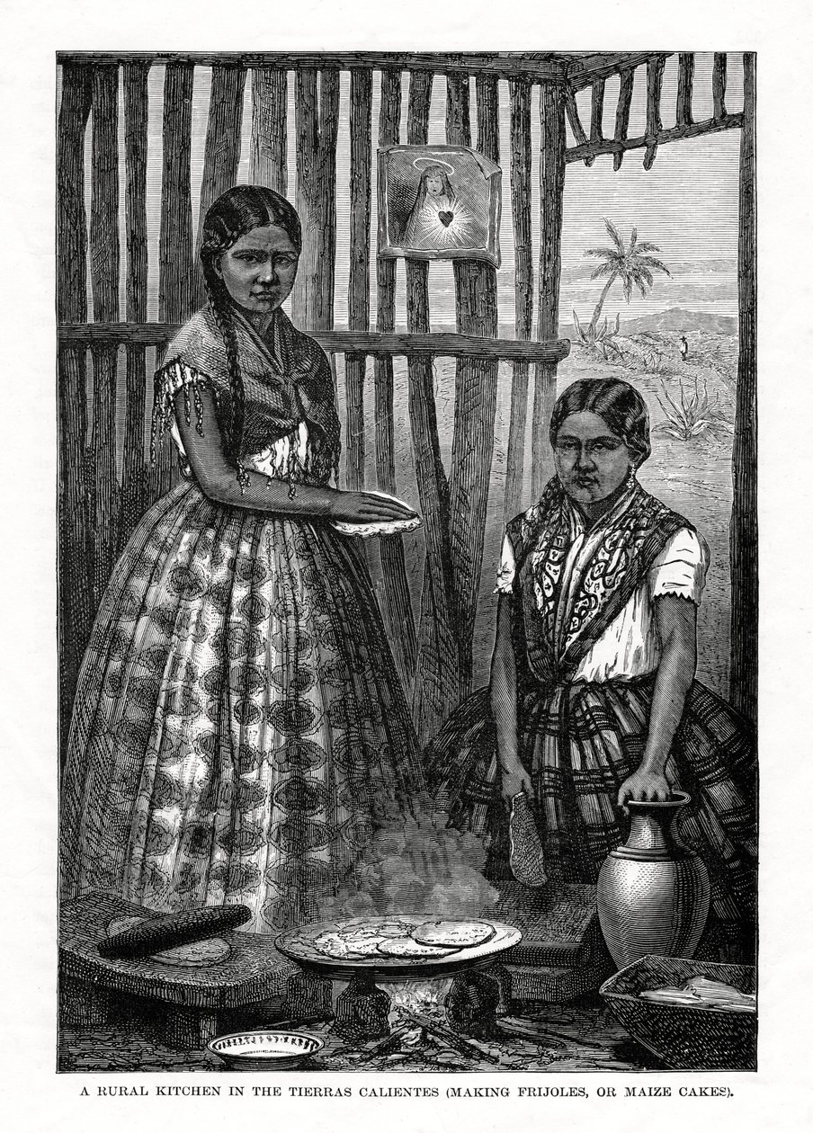 Eine ländliche Küche in den Tierras Calientes, Mexiko, 1877 von Unbekannt