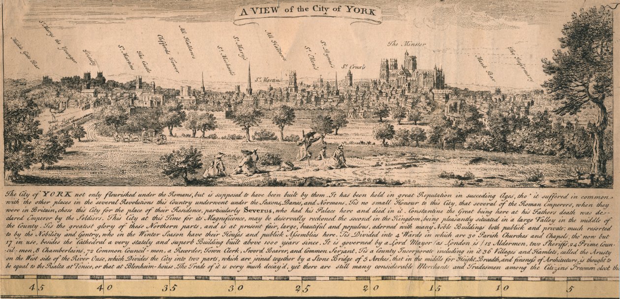 Ein Blick auf die Stadt York, ca. 1770er Jahre von Unbekannt