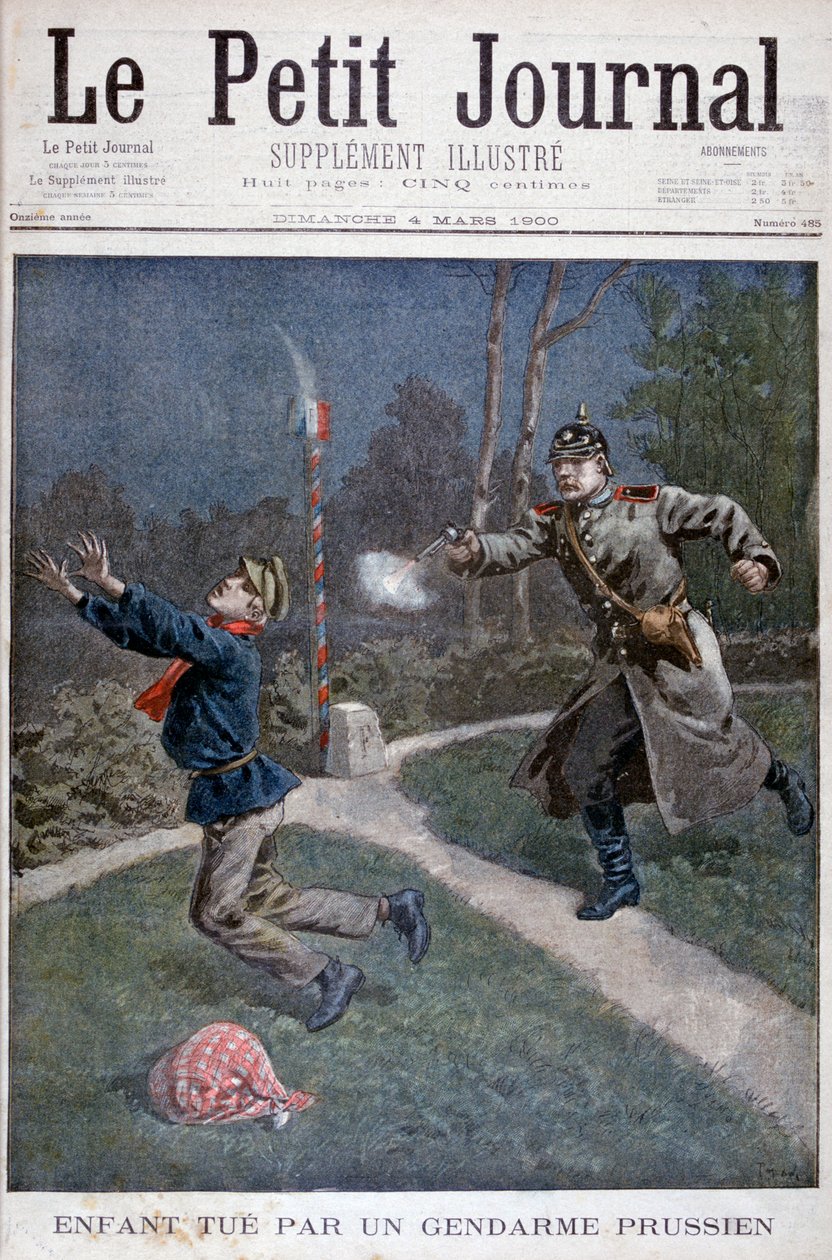 Ein Junge, der von einem preußischen Gendarmen erschossen wurde, als er aus einer Besserungsanstalt floh, 1900 von Unbekannt