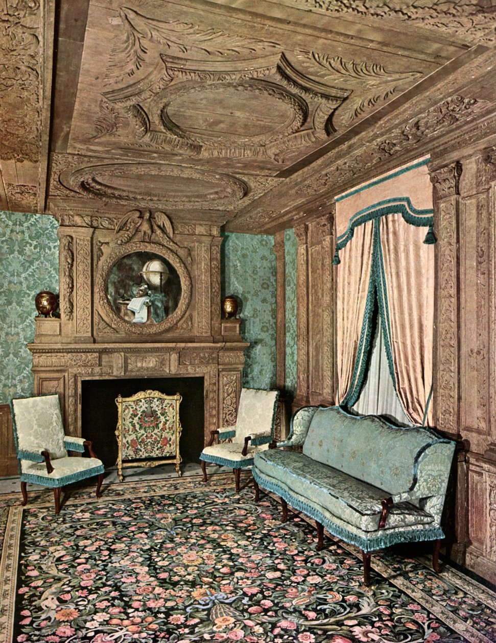 Ein Wohnzimmer während der Herrschaft von Ludwig XIII, Hôtel Marion du Fresne, Saint-Malo, Frankreich, 1938 von Unbekannt