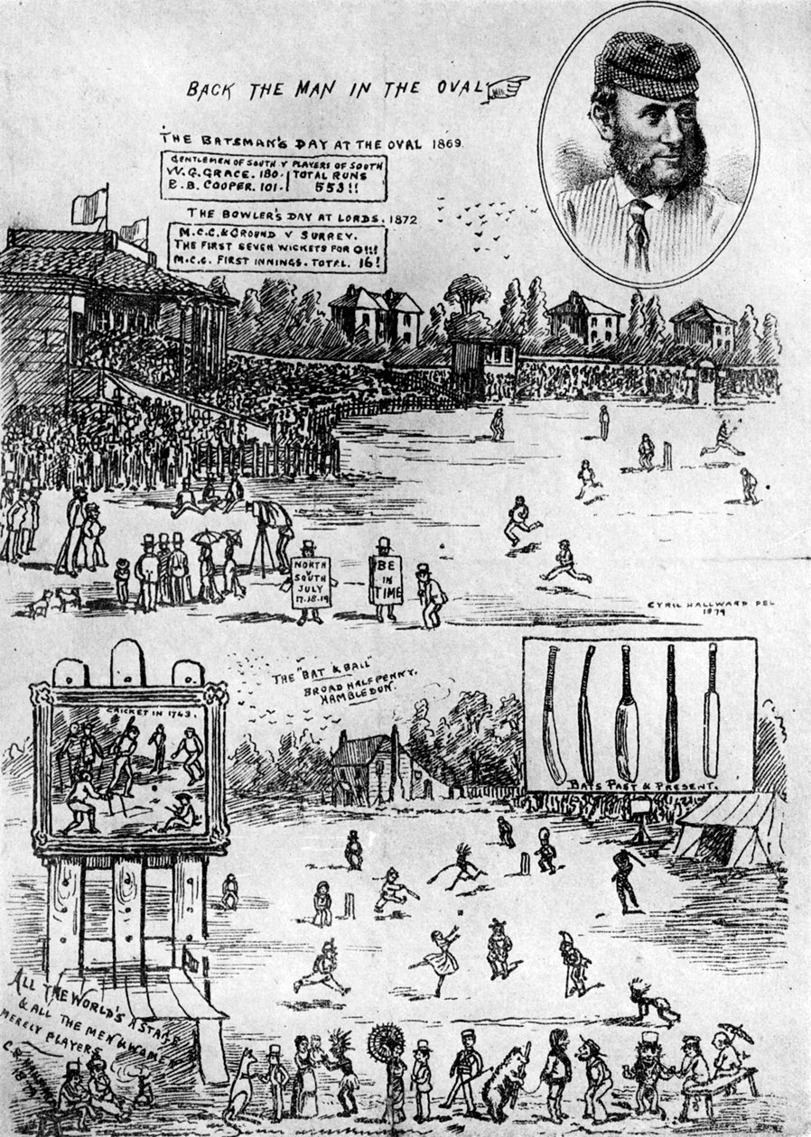 Ein Andenken an James Southertons Benefiz-Cricketspiel, 19. Jahrhundert, 1912 von Unbekannt