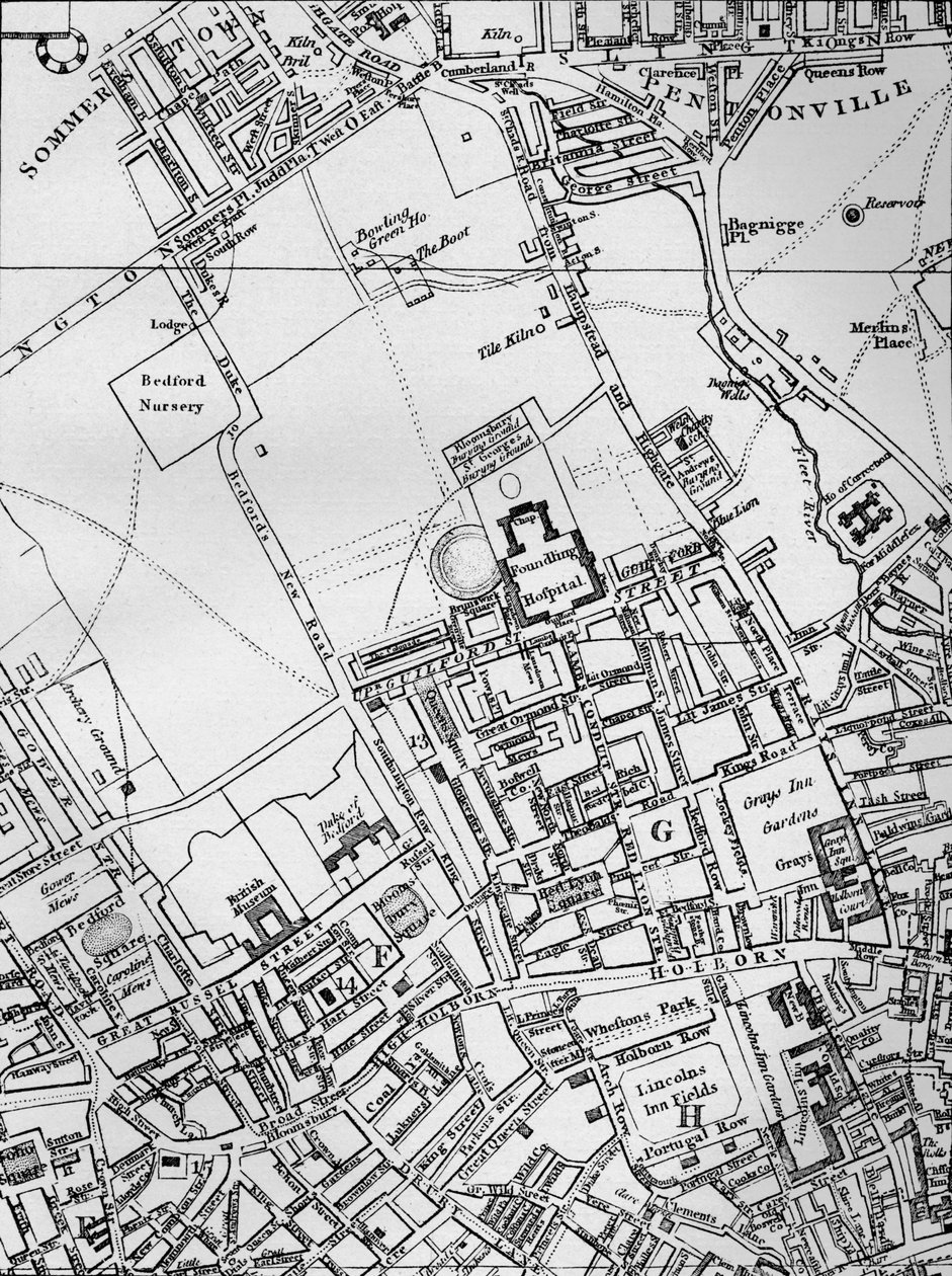 Plan von Holborn, St Giles und St Pancras, London, 1800, 1911 von Unbekannt