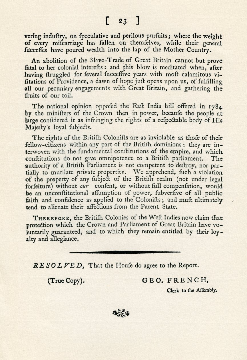 Eine Ermahnung zum Thema Sklavenhandel, 1789, 1965 von Unbekannt