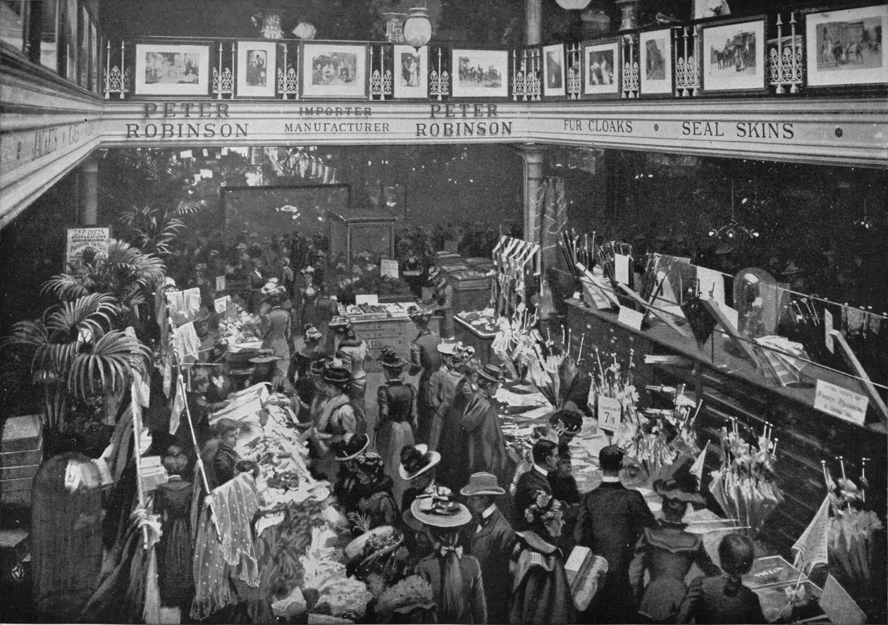 Ein Verkaufstag im Kaufhaus Peter Robinson, Oxford Street, London, um 1903 von Unbekannt