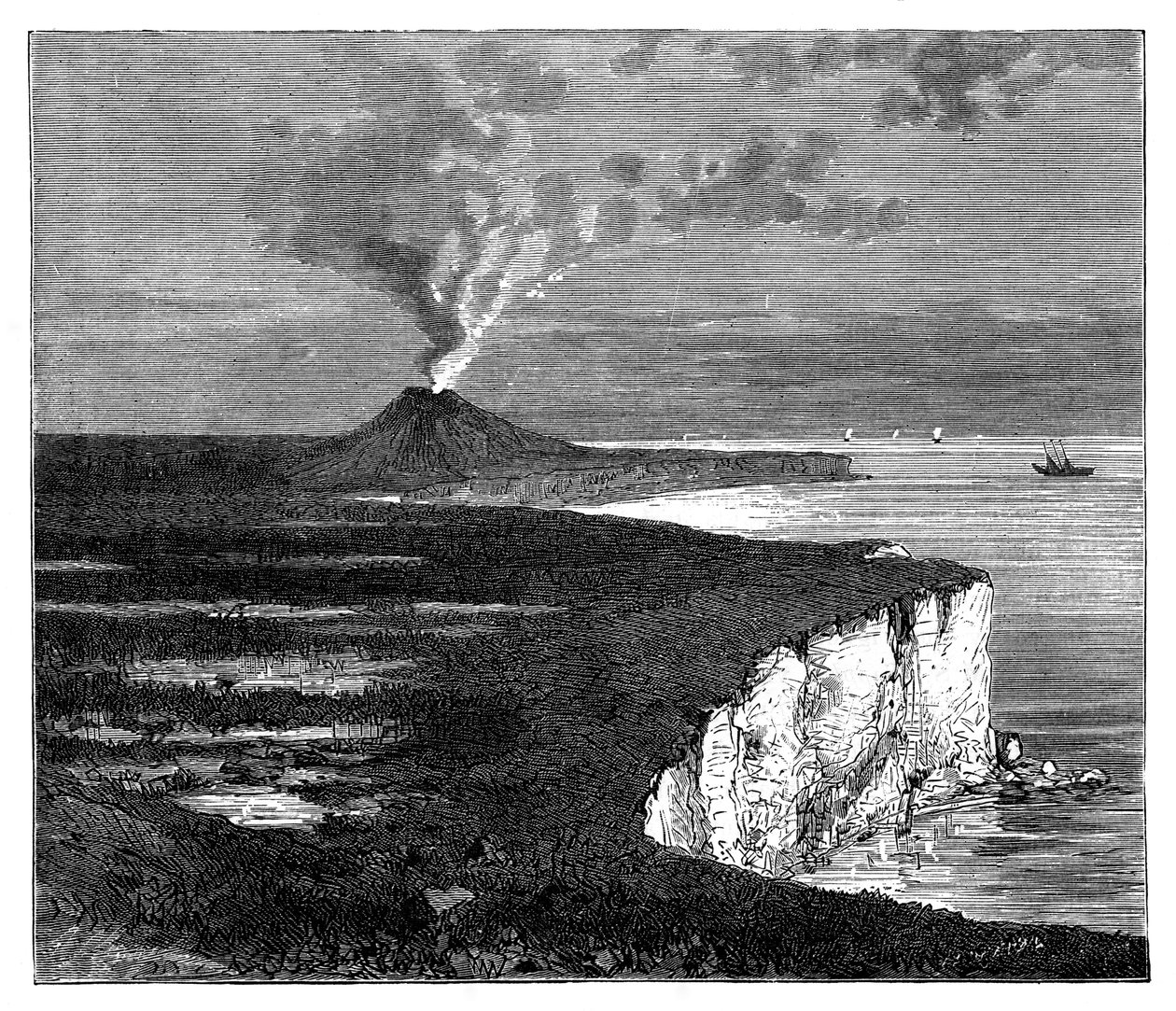 Ein Schildvulkan auf der Insel Réunion, Indischer Ozean von Unbekannt