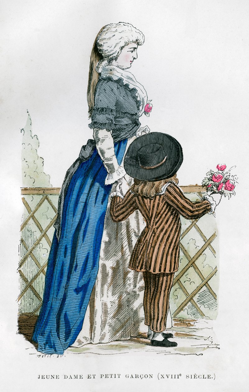 Eine junge Dame und ein Junge, 18. Jahrhundert 1882-1884 von Unbekannt
