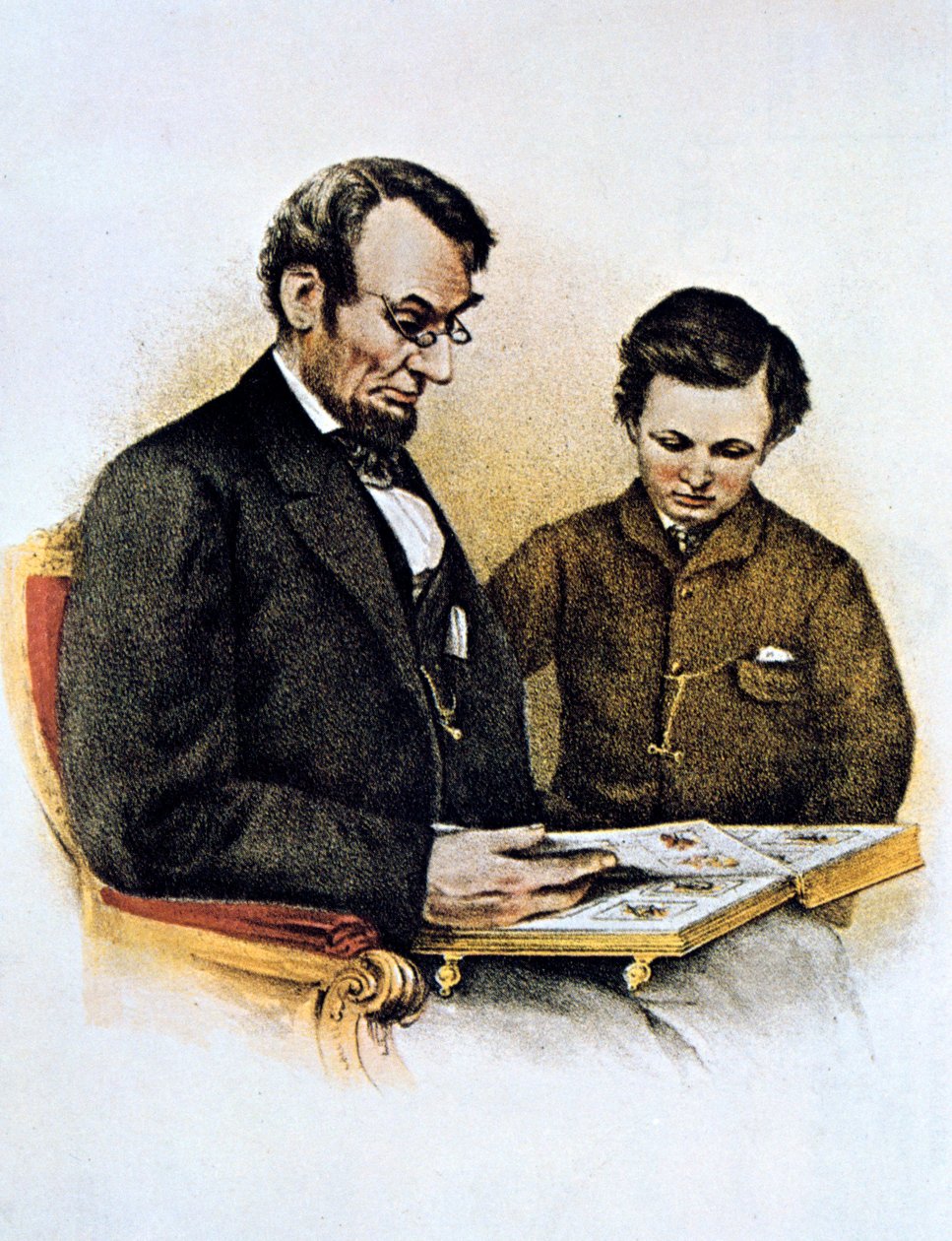 Abraham Lincoln und sein Sohn Tad, 9. Februar 1864 von Unbekannt