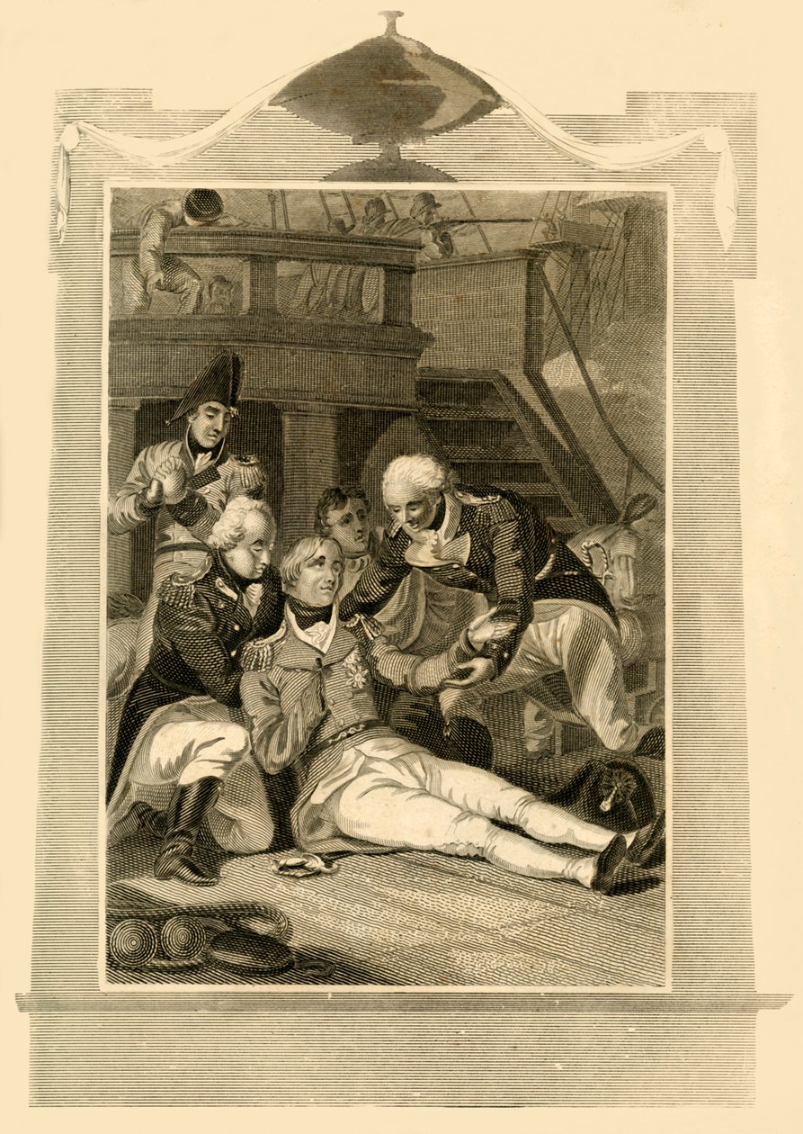 Admiral Lord Nelson tödlich verwundet auf der Victory in der Schlacht von Trafalgar, 1805, 1816 von Unbekannt