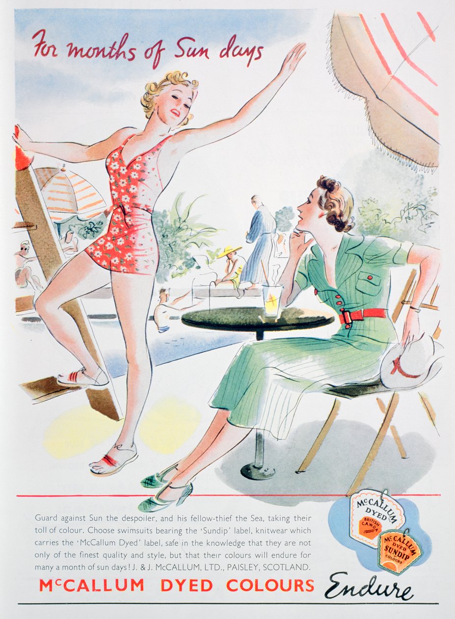 Werbung für McCallum gefärbte Farben, 1937 von Unbekannt