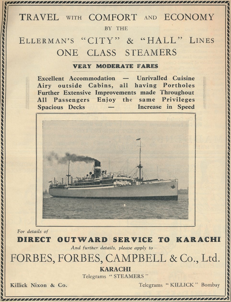 Werbung für Ellermans Dampfer, 1936 von Unbekannt