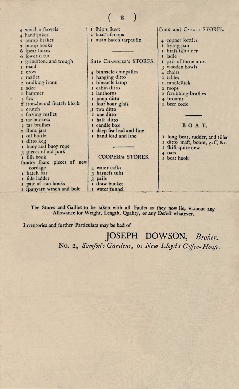 Werbung für den Verkauf durch Kerze bei Lloyds, 1796, 1928 von Unbekannt