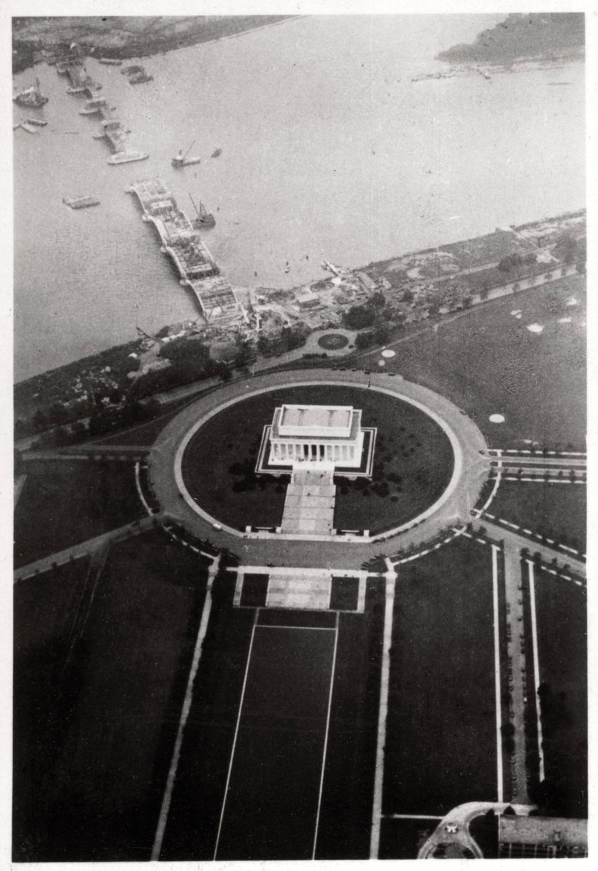 Luftaufnahme des Lincoln Memorial, Washington DC, USA, von einem Zeppelin, 1928-1933 von Unbekannt