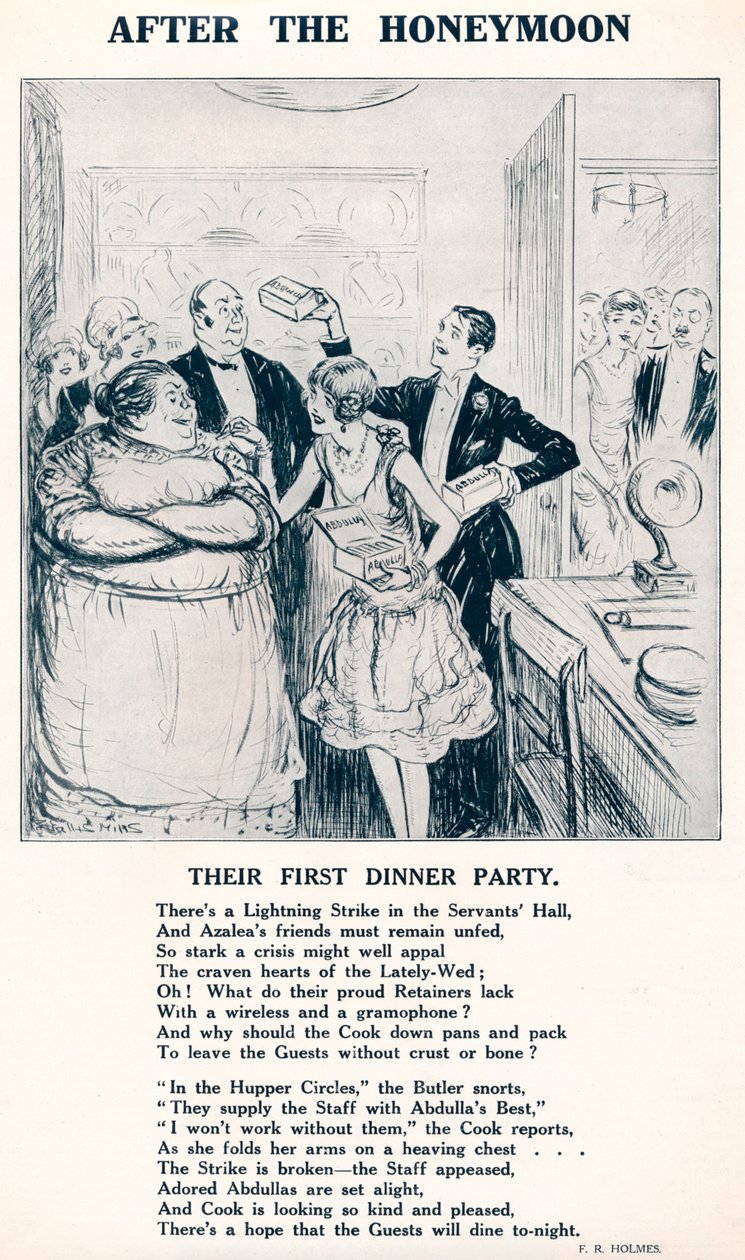 Nach den Flitterwochen - Ihr erstes Abendessen, 1927 von Unbekannt