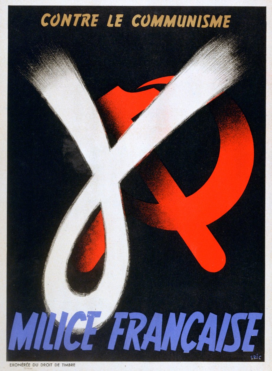 Gegen den Kommunismus, Plakat für die französische Miliz von Unbekannt