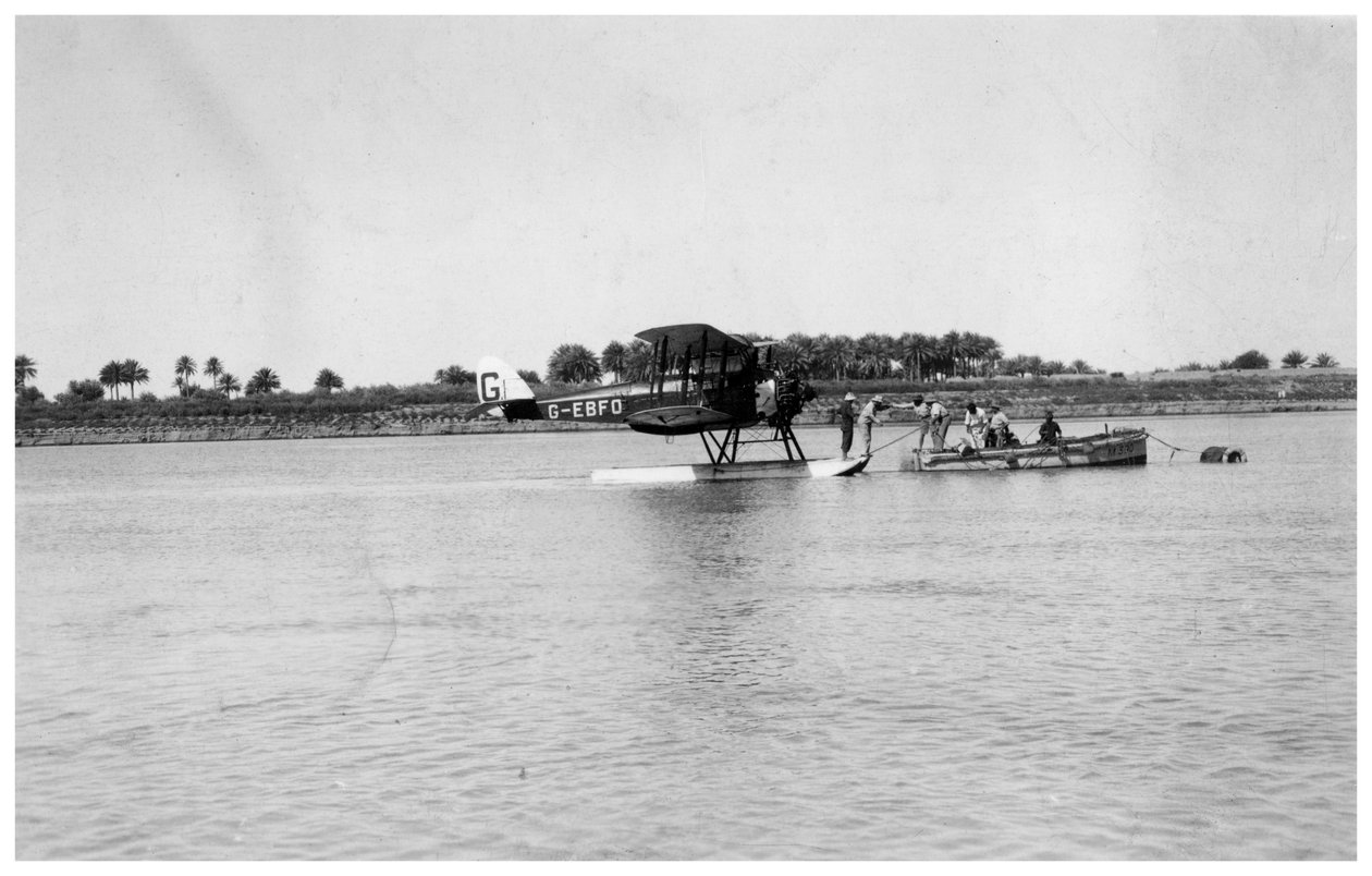 Alan Cobhams De Havilland DH50 landet am Tigris, Irak, 1926 von Unbekannt