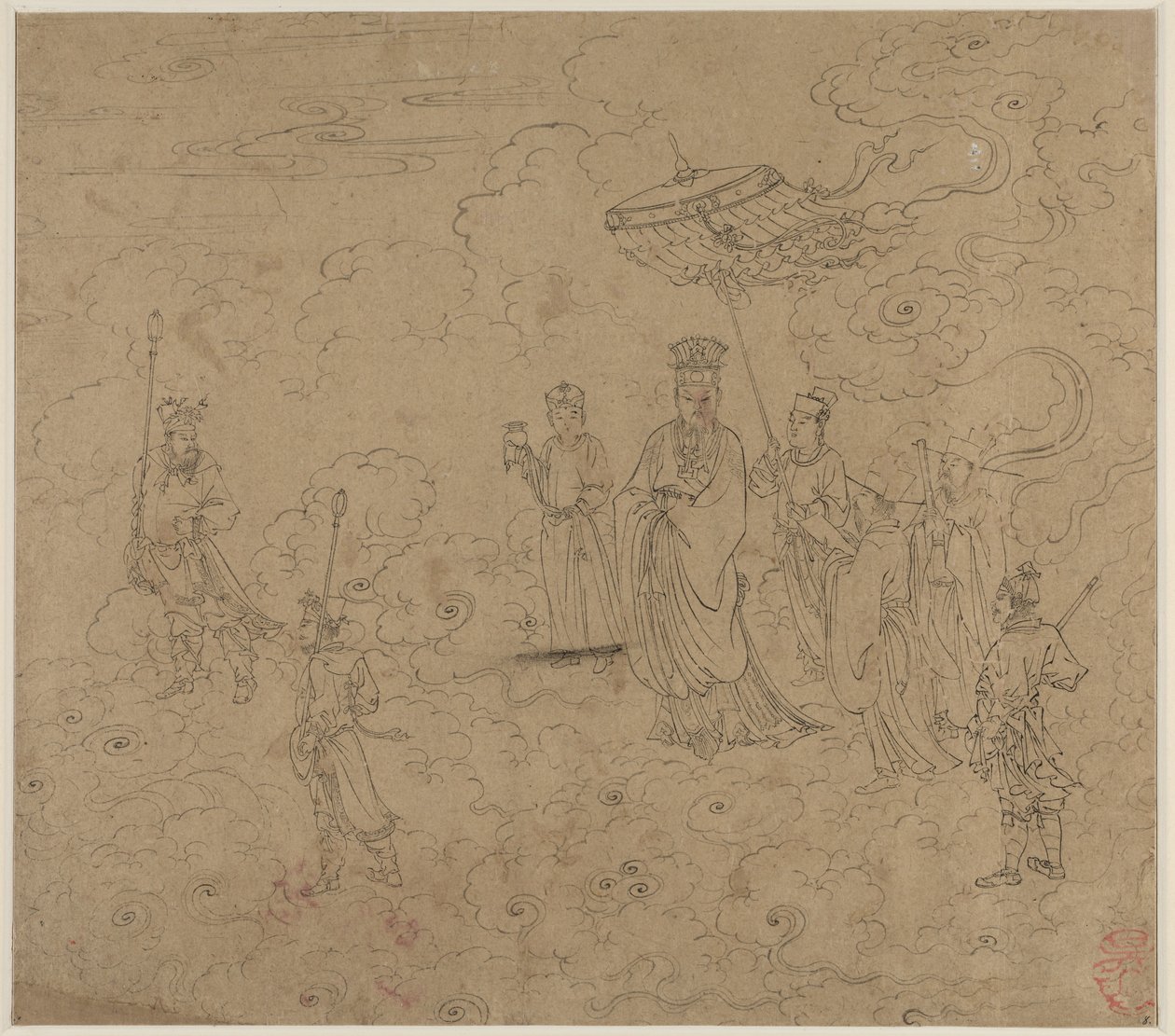 Album mit daoistischen und buddhistischen Themen: Prozession daoistischer Gottheiten: Blatt 8, 1200er von Unbekannt